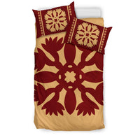 Hawaiian Quilt Pattern Palm Tree Wings Polynesian Bedding Set - Polynesian Pride