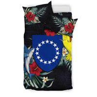 Cook Islands Hibiscus Coat Of Arms Bedding Set - Polynesian Pride