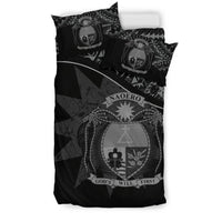 Nauru Duvet Cover Set - Nauru Bedding Flag & Coat Of Arms Black - Polynesian Pride