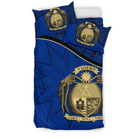Nauru Duvet Cover Set - Nauru Bedding Flag & Coat Of Arms Dark Blue - Polynesian Pride