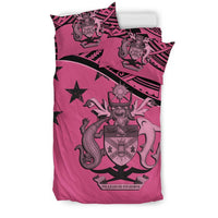 Solomon Island Duvet Cover Set - Flag & Coat Of Arms Pink - Polynesian Pride