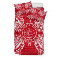 Polynesian Bedding Set - Palau Duvet Cover Set Map Red White - Polynesian Pride