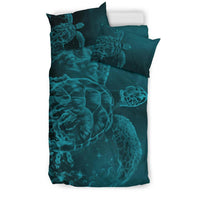 Hawaii Sea Turtle Water Color Travel Galaxy Bedding Set - AH - Blue - Polynesian Pride