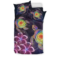 Hawaii Bedding Set - Hawaii Galaxy Turtle Hibiscus Bedding Set - Polynesian Pride