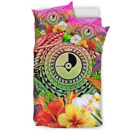 Yap Polynesian Bedding Set - Manta Ray Tropical Flowers - Polynesian Pride