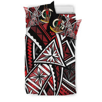 Vanuatu Bedding Set - Tribal Flower Special Pattern Red Color - Polynesian Pride