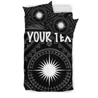 Marshall Personalised Bedding Set - Marshall Seal With Polynesian Tattoo Style ( Black) - Polynesian Pride