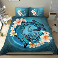 Polynesian Duvet Cover Set Polynesia Bedding Set Blue Plumeria Animal Tattoo - Polynesian Pride
