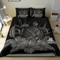 Hawaiian Map Turtle Hibiscus Polynesian Bedding Set - Gray - Polynesian Pride