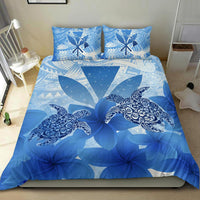 Hawaii Bedding Set - Hawaii Turtle Kanaka Plumeria Polynesian Blue Bedding Set - Polynesian Pride