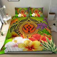 Kosrae Polynesian Bedding Set - Manta Ray Tropical Flowers (Reggae) - Polynesian Pride