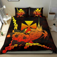 Wallis And Futuna Polynesian Bedding Set - Swordfish With Hibiscus - Polynesian Pride