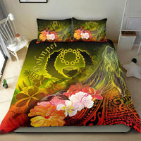 Pohnpei Bedding Set - Humpback Whale with Tropical Flowers (Yellow) - Polynesian Pride