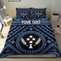 Kosrae Personalised Bedding Set - Kosrae Flag In Polynesian Tattoo Style (Blue) - Polynesian Pride