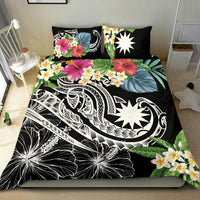 Nauru Polynesian Bedding Set - Summer Plumeria (Black) Black - Polynesian Pride
