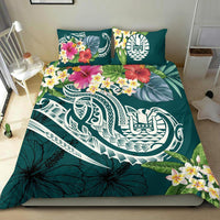 Nauru Polynesian Bedding Set - Summer Plumeria (Turquoise) Turquoise - Polynesian Pride