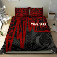 Pohnpei Personalised Bedding Set - Pohnpei Seal In Heartbeat Patterns Style (Red) Red - Polynesian Pride