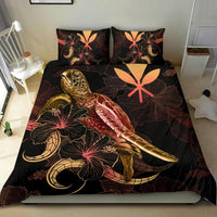 Hawaii Polynesian Bedding Set - Turtle With Blooming Hibiscus Gold - Polynesian Pride