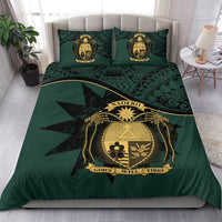 Nauru Duvet Cover Set - Nauru Bedding Flag & Coat Of Arms Dark Green - Polynesian Pride
