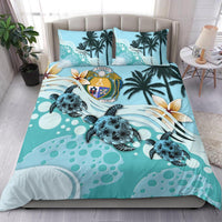 Polynesian Duvet Cover Set - Nauru Bedding Set Blue Turtle Hibiscus - Polynesian Pride
