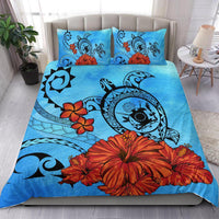 Cook Islands Coat Of Arms Poly Sea Background Bedding Set - Polynesian Pride