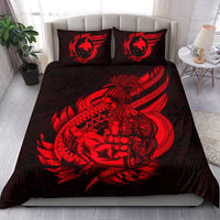 Polynesian Bedding Set - Papua New Guinea Duvet Cover Set Father And Son Red - Polynesian Pride