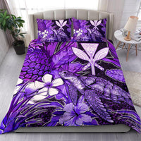 Polynesian Hawaii Bedding Set - Turtle, Hibiscus and Pineapple Purple - Polynesian Pride