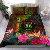 Niue Polynesian Personalised Bedding Set - Hibiscus and Banana Leaves - Polynesian Pride