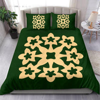 Hawaiian Bedding Set Royal Pattern - Green - A1 Style - Polynesian Pride