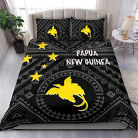 Papua New Guinea Bedding Set - Flag With Polynesian Patterns (Black) Black - Polynesian Pride