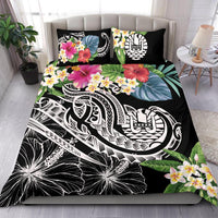 Tahiti Polynesian Bedding Set - Summer Plumeria (Black) - Polynesian Pride