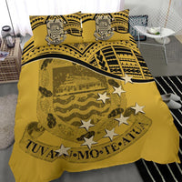 Tuvalu Duvet Cover Set - Coat Of Arms & Flag Yellow - Polynesian Pride