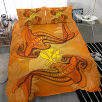 Hawaiian Map Kanaka Hammerhead Shark Polynesian Bedding Set - Polynesian Pride