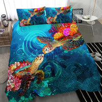 Polynesian Kanaka Maoli (Hawaiian) Duvet Cover Set - Turtle Hawaii Map - Polynesian Pride