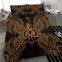 Polynesian Bedding Set - Vanuatu Duvet Cover Set Map Gold - Polynesian Pride