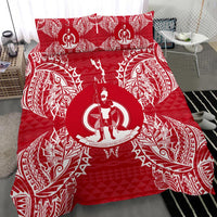Polynesian Bedding Set - Vanuatu Duvet Cover Set Map Red White - Polynesian Pride