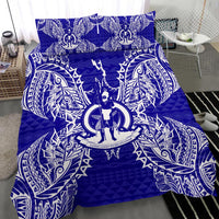 Polynesian Bedding Set - Vanuatu Duvet Cover Set Map Blue - Polynesian Pride