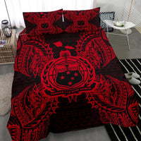 Polynesian Bedding Set - Samoa Duvet Cover Set Map Red - Polynesian Pride
