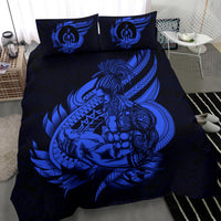 Polynesian Bedding Set - Vanuatu Duvet Cover Set Father And Son Blue Blue - Polynesian Pride