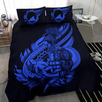 Polynesian Bedding Set - Tokelau Duvet Cover Set Father And Son Blue Blue - Polynesian Pride