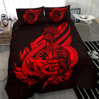 Polynesian Bedding Set - Palau Duvet Cover Set Father And Son Red Red - Polynesian Pride