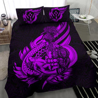 Polynesian Bedding Set - Kosrae Duvet Cover Set Father And Son Purple Purple - Polynesian Pride