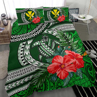 Kanaka Maoli (Hawaiian) Bedding Set - Polynesian Turtle Hibiscus Green - Polynesian Pride