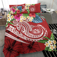 Polynesian Hawaii Bedding Set - Summer Plumeria (Red) - Polynesian Pride