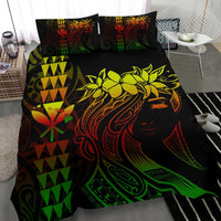 Hawaii Map Kanaka Polynesian Hula Girl Bedding Set - Reggae - Polynesian Pride