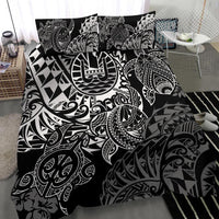 Tahiti Polynesian Bedding Set - White Turtle Hibiscus Flowing - Polynesian Pride