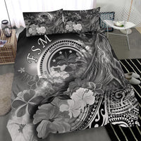 Federated States of Micronesia Bedding Set - Humpback Whale with Tropical Flowers (White) - Polynesian Pride