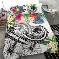FSM Polynesian Bedding Set - Summer Plumeria (White) - Polynesian Pride