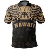 Hawaiian Kanaka Polo Shirt Demodern Gold - Polynesian Pride