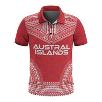 Austral Islands Polo Shirt Tuhaa Pae Flag Polynesian Chief Tattoo Flag Version Unisex White - Polynesian Pride